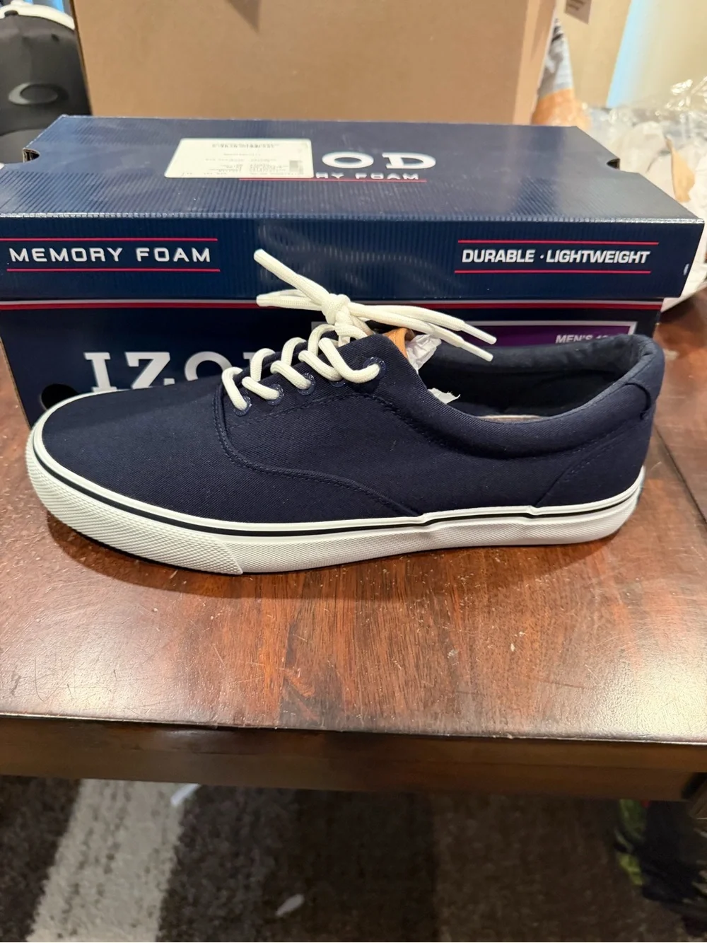 Izod Men’s Rangley Lace Up Oxford Shoes Naby blue Canvas Size 10 M US